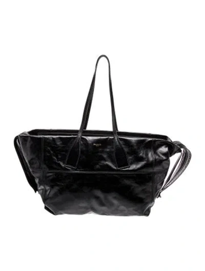 Pre-owned Balmain Leather Track Leather Tote Bag In Black