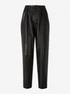 Balmain Straight-leg Leather Pants In Black