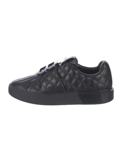 Pre-owned Balmain Leather Tweed Pattern Chunky Sneakers In Black