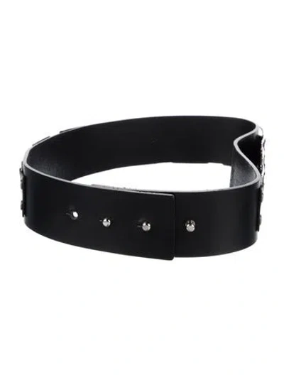 Pre-owned Balmain Leather Waist Belt In Black