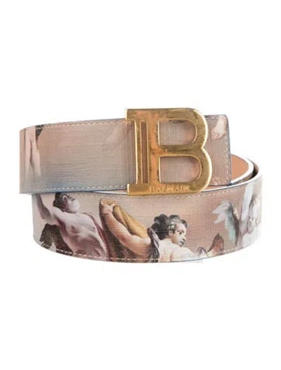 Pre-owned Balmain Leather Waist Belt In Blue