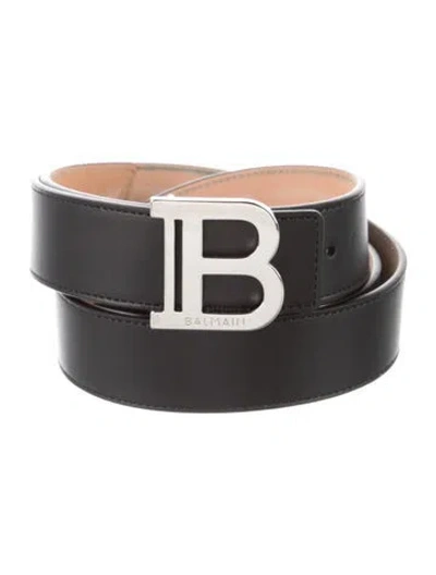 Pre-owned Balmain Leather Waist Belt W/ Tags In Black