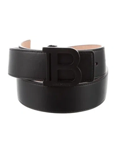 Pre-owned Balmain Leather Waist Belt W/ Tags In Black