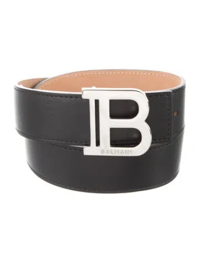 Pre-owned Balmain Leather Waist Belt W/ Tags In Black/brown/silver