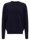 Balmain Classic Crew Neck Sweater In Blue