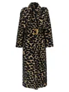 Balmain Leopard Jacquard Trench Coat Coats And Trench Coats Multicolor In Animal Print
