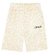 Balmain Bedruckte Shorts Aus Baumwolle In Ivory/beige