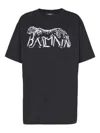 Balmain Leopard Print Cotton T-shirt Clothing In Black