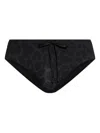 Balmain Leopard-print Drawstring Swim Trunks In Black