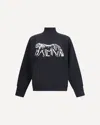 Balmain Leopard Print High-neck Sweatshirt In Black