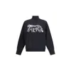 Balmain Leopard Print High-neck Sweatshirt In Black