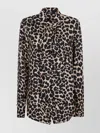 Balmain Jabot Collar Leopard Print Shirt In Animal Print