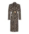 Balmain Leopard Print Jacquard Belted Trench In Black