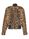 Balmain Leopard-print Leather Bomber Jacket