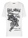 Balmain Leopard-print Short-sleeved T-shirt In White