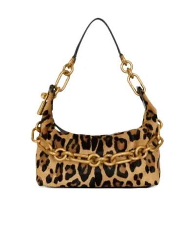 BALMAIN MEDIUM SYNC LEOPARD-PRIN SHOULDER BAG