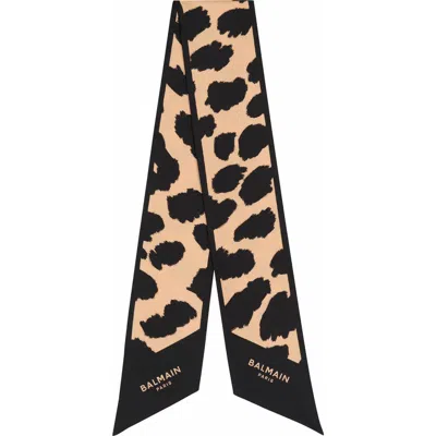 BALMAIN BALMAIN LEOPARD PRINT SILK BANDANA