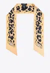 Balmain Leopard Print Silk Bandana In Multi