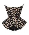 Balmain Leopard-print Structured-corset Blouse In Animal Print