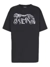 Balmain Leopard Print Cotton T-shirt In Black