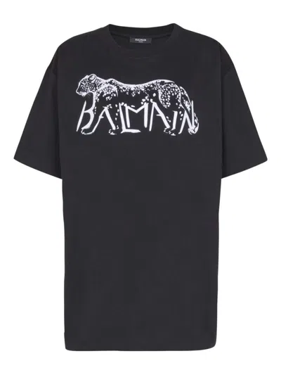 BALMAIN BALMAIN LEOPARD PRINT T-SHIRT