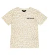 Balmain Leopard-print T-shirt In Ivory/beige