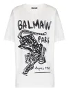Balmain Short-sleeved T-shirt With Leopard Print In White