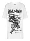 Balmain Short-sleeved T-shirt With Leopard Print In White