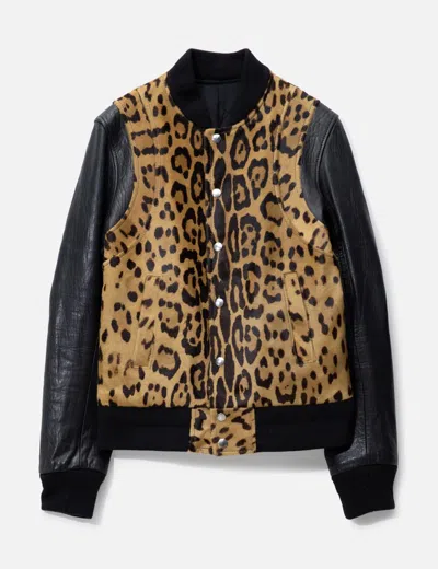 Balmain Leopard Print Teddy Jacket In Black