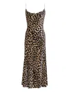 Balmain Velvet Leopard Print Midi Dress In Brown