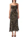Balmain Long Leopard Print Dress Straps In Brown