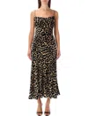 Balmain Leopard-print Velvet Midi Dress With Thin Straps In Animal Print