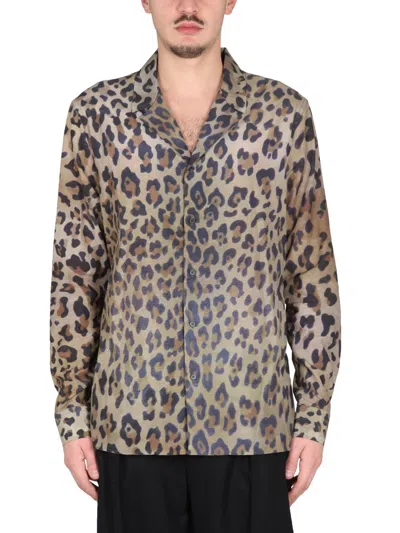 Balmain Leopard-print Shirt In Brown