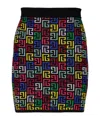 Balmain Multicolor Pb-intarsia Knitted Mini Skirt In Black