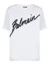 Balmain Men White Crewneck T-shirt With Maxi Logo Lettering On The Front In Cotton Man In White