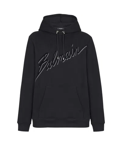 Balmain Oversized Ls Hoodie In Brown