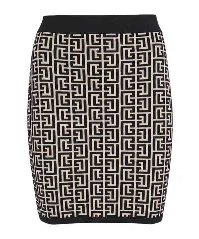 Balmain Wool Skirt In White