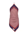 Balmain Halter Monogram Scarf Printed Silk Top In Pink