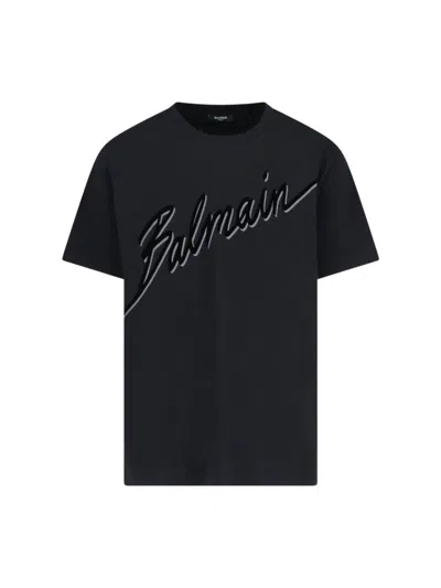 Balmain Lettera" Logo T-shirt - Black