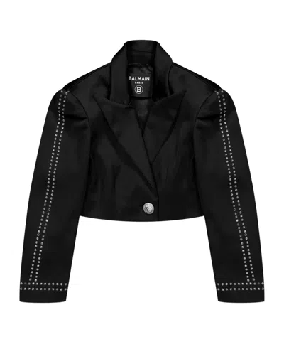 Balmain Lgo Blazer In99 In Black