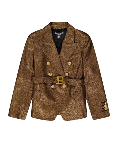 Balmain Lgo Blazer In99 In Brown