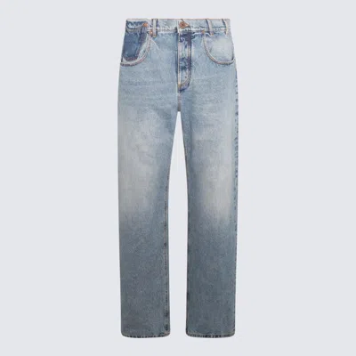 Balmain Light Blue Cotton Jeans