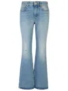Balmain Flared Cotton Jeans Distressed Finish In Blue