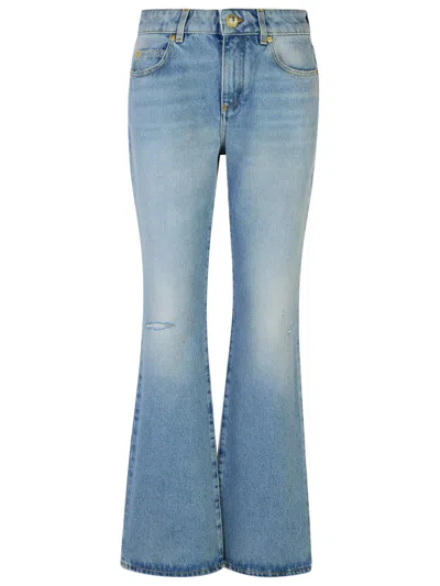 BALMAIN BALMAIN LIGHT BLUE COTTON JEANS WOMEN