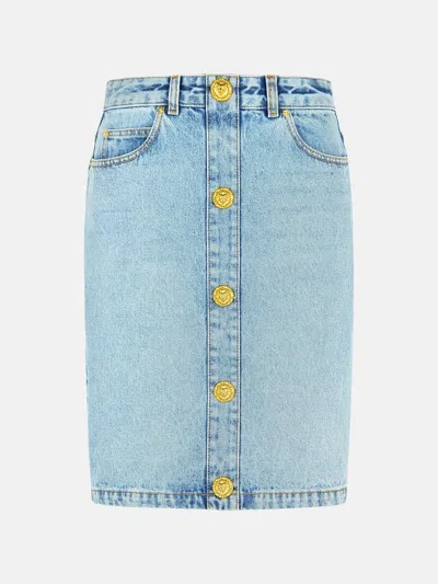 Balmain Light Blue Cotton Skirt