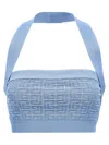 Balmain Monogram Sleeveless Top In Light Blue