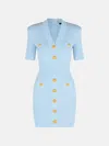 Balmain Light Blue Viscose Blend Dress In Light Blue