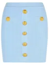 Balmain Light Blue Viscose Blend Miniskirt