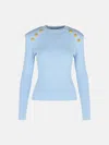 Balmain Light Blue Viscose Blend Sweater In Light Blue