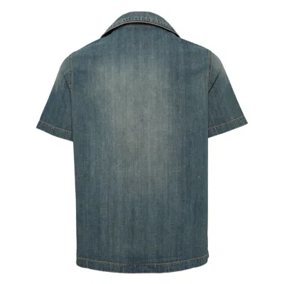 Balmain Light Denim Pyjama Shirt In Blue